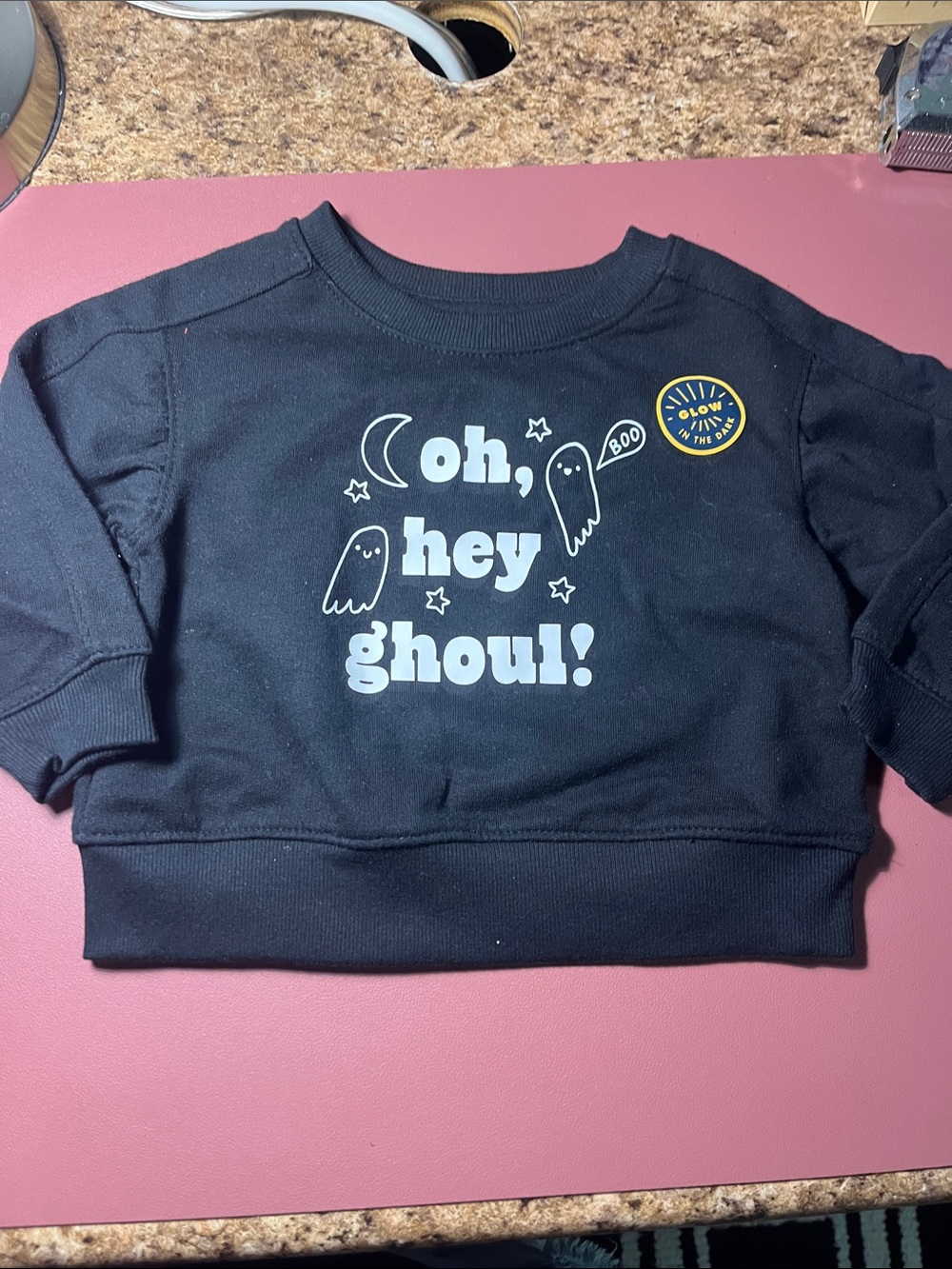 Cat & Jack Black Glow-In-The-Dark "Oh, Hey Ghoul!" Kids Sweatshirt